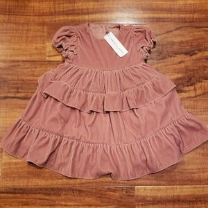 Janie and Jack NWT 18-24 months mauve pink velveteen tiered dress